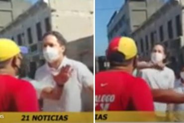 ¡VERGONZOSO! «Los voy a expulsar a todos, delincuente de m*erda»: Candidato a la presidencia de Perú se enfrentó a un venezolano en plena calle (+Video)