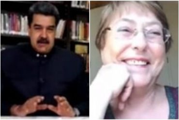 ¡INDIGNADOS! “Que nos cuente el chiste para reírnos también”: La foto de una sonriente Bachelet durante su videollamada con Maduro causó molestia en redes