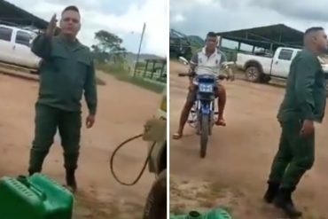 ¡MIRE! “Negativo. Esta orden no se la voy a cumplir”: Soldado se niega acatar la orden de un teniente de sacar gasolina a un vehículo de la GNB (+Video)