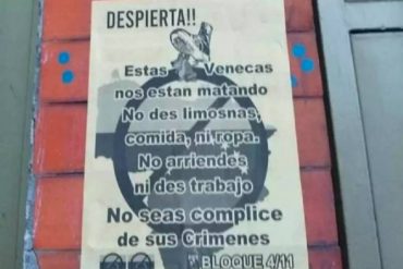 ¡DE TERROR! «Estas ratas venecas nos están matando, no des comida, ropa, no arriendes, ni des trabajo»: Los preocupantes carteles xenófobos que aparecieron en Bogotá