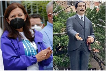 ¡AY, PAPÁ! Así abuchearon a Carmen Meléndez cuando mencionó a Maduro al desvelar estatua de José Gregorio Hernández (+se puso nerviosa +video)