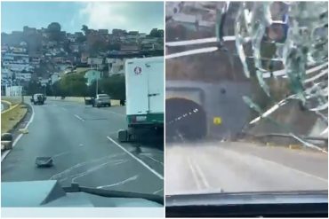 ¡MUY FUERTE! Así fue el brutal ataque de delincuentes a una unidad blindada de la FAES que pretendía remolcar patrullas del Cicpc en la autopista Norte Sur (+Videos)