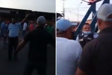 ¡VEA! Funcionarios controlados por el régimen de Nicolás Maduro reprimieron y dispararon al aire en medio de una protesta por la escasez de combustible (+Video)