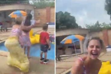 ¡ENTÉRESE! “Qué chusma”: las fuertes críticas que recibió Patricia Schwarzgruber por lanzar a su hermana Érika a una piscina (+Video)