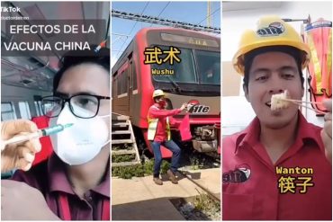 ¡NO AGUANTAN NADA! Denuncian que el Sebin detuvo a trabajador del ferrocarril por un día por publicar esta broma en TikTok sobre la vacuna china (+Video)