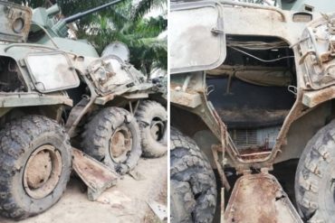 ¡LE MOSTRAMOS! Así quedó el vehículo militar tras ataque de la guerilla en Apure que dejó dos uniformados muertos y 5 heridos