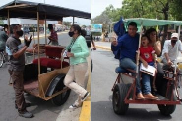 ¡VEA! Los hay para todos los gustos: los «ciclotaxis» se abren camino en Maracaibo ante la falta de transporte y la escasez de gasolina (+Fotos)