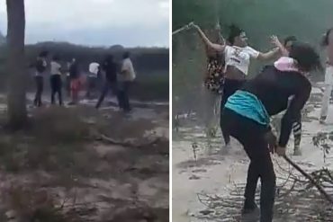 ¡LE MOSTRAMOS! La trifulca que se armó entre dos grupos de colectivos que se peleaban a palos y machetazos por una finca en Lara (+Video)