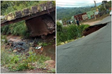 ¡TERRIBLE! Se desplomó parte del puente del sector La Chivata en Táchira: conecta dos municipios de la entidad (+Fotos)