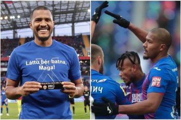 ¡TREMENDO! Salomón Rondón recibió el trofeo al mejor jugador del CSKA de Moscú: el delantero lo celebró con un impecable gol (+Video)