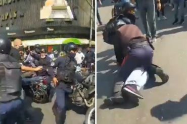 ¡LE MOSTRAMOS! Reportan trifulca en el centro de Maracay este #24Abr: policías ordenaron el cierre de comercios y ciudadanos se alteraron y los enfrentaron (+Video)