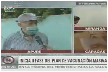 ¡PÍLLELO! Un abuelito dejó en la calle a reportera de VTV en plena transmisión en vivo cuando le preguntó por su experiencia al vacunarse (+Video imperdible)