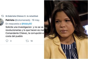 ¡DESCARO! “La corrupción es abismal y se hacen millonarios a costa del pueblo”: el mensaje sobre los “revolucionarios” corruptos que retuiteó María Gabriela Chávez