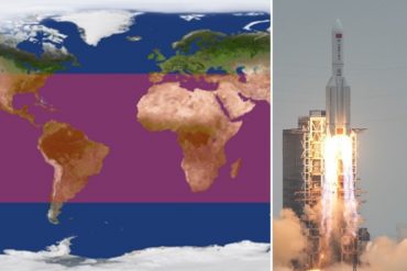 ¡DEBES SABERLO! La probabilidad de que el cohete chino logre caer en algún lugar poblado: está fuera de control y se precipita peligrosamente a Tierra (+Datos)