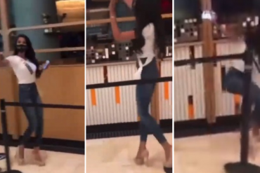 ¡VEA! Miss Panamá se resbaló y por poco rodó en el pasillo del hotel Hard Rock mientras saludaba a algunos fanáticos (+Video)