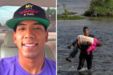 ¡SE LO PRESENTAMOS! Este es el joven venezolano que ayudó a la señora Irma a cruzar el río Bravo hacia EEUU: las imágenes impactaron a toda Venezuela