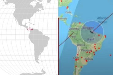 ¡VEA! Los restos del cohete chino fuera de control han sobrevolado cerca de Venezuela (+Imágenes de los puntos por los que ha pasado)