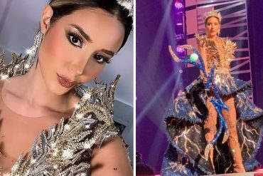 ¡DE IMPACTO! Así fue el desfile de Mariangel Villasmil usando el traje típico inspirado en el relámpago de Catatumbo (+Videos)