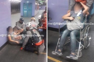 ¡PÁNICO! Mujer con una niña en brazos cayó a los rieles del Metro en la estación Chacao y generó terror en los presentes (+Fotos +Video)