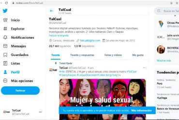 ¡ATENCIÓN! Twitter suspendió la cuenta del medio Tal Cual sin ofrecer motivos: “Necesitamos recuperar ese espacio”