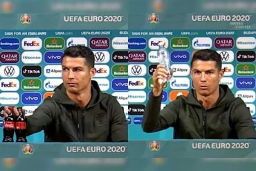 ¡INCREÍBLE! Así se desplomaron las acciones de Coca Cola tras el gesto de Cristiano Ronaldo durante rueda de prensa de la Eurocopa 2020