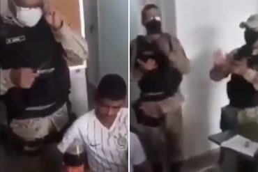 ¡SE PRENDIÓ! Polémica en Brasil: con torta y refresco policías le celebraron el cumpleaños 18 a un joven detenido por robo (+Video)