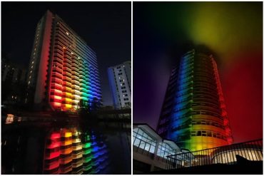 ¡VÉALO! “Celebramos la igualdad y el respeto”: hoteles Humboldt y Meliá se iluminaron con los colores de la bandera LGBT+ por el Día del Orgullo (+Fotos y video)