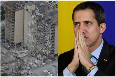 ¡LE DECIMOS! Guaidó envía condolencias por desplome de edificio en Miami y dice que su embajada ayuda “en lo posible” a familiares de venezolanos desaparecidos