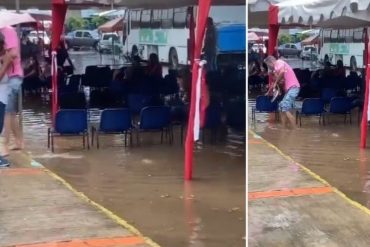 ¡NO SE SALVÓ! Así de inundado quedó el punto de vacunación contra el coronavirus en la Universidad Bolivariana de Venezuela (+Video)