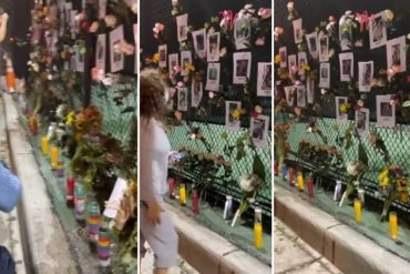 ¡SE LO MOSTRAMOS! El memorial con flores, velas y fotografías que organizó un venezolano para las víctimas del edificio que colapsó en Miami (+Video)