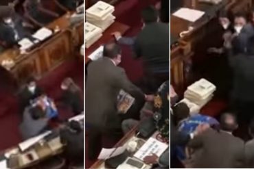 ¡VÉALOS! La pelea a puñetazos que se vivió en la Asamblea de Bolivia cuando debatían sobre la detención de Jeanine Áñez (+Video)