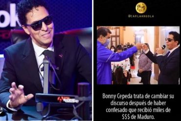 ¡SE HUNDIÓ MÁS! «Sabemos que fui a cantarle por lo que nos une, por nuestra amistad y cariño»:  Se filtra audio de Bonny Cepeda en el que se disculpa con alguien por revelar lo que le pagó Maduro