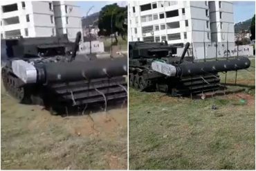 ¡TREMENDA BURLA! Régimen de Maduro aseguró desmina la zona fronteriza con Colombia con un supuesto tanque especial (+Video)