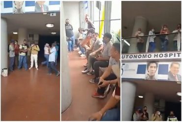 ¡INDIGNADOS! Trabajadores del Hospital Universitario de Caracas protestaron para exigir el pago de sus sueldos (y el Min-Salud ni pendiente) (+Video)