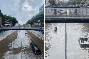 ¡SOLO PARA LANCHAS! Avenida Libertador de Caracas se encuentra inundada en ambas direcciones este #2Jul tras fuertes lluvias (+Fotos)