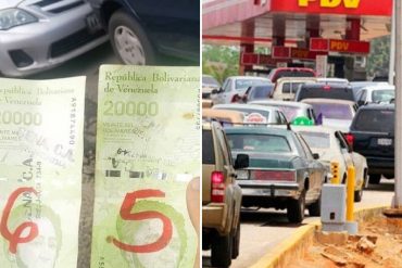 ¡LO QUE FALTABA! GNB marcó y repartió billetes como ticket a conductores que hacía cola para surtir gasolina (+Foto)