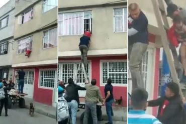 ¡HERÓICO! Venezolano ayudó a rescatar a una niña que quedó atrapada en una ventana mientras jugaba en Colombia (+Video)