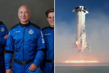 ¡SORPRENDENTE! Jeff Bezos lo logró: concretó el primer viaje de “turismo espacial” de 11 minutos a bordo de su nave Blue Shepard (+Videos)