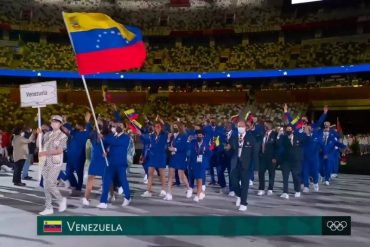 ¡EMOCIONANTE! Con Antonio Díaz y Karen León portando nuestro tricolor: así fue el desfile de la delegación venezolana durante la inauguración de Tokio 2020 (+Videos)