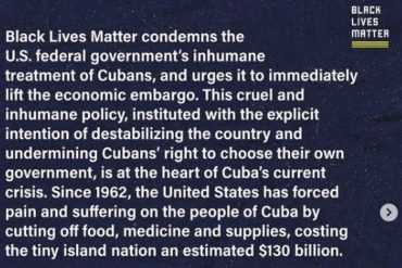 ¡MÍRALOS, PUES! «Se sacaron la careta de comunistas»: Estallan a Black Lives Matter por culpar a EEUU de la crisis en Cuba (de la represión y tiranía no dijeron ni pío)