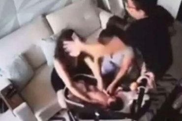 ¡TREMENDO MACHITO! Reconocido DJ fue captado mientras golpeaba salvajemente a su esposa frente a su bebé (+Video fuerte)