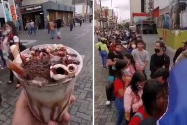 ¡CHAVISTA TENÍA QUE SER! Periodista aseguró que cola para comprar chichas de $1 y $3 en Caracas son “signo de recuperación económica” y en redes no lo perdonaron (+Video)