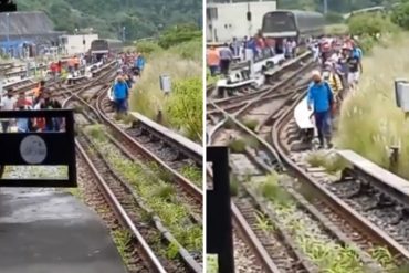 ¡MIRE! Usuarios del Metro de Caracas tuvieron que caminar por los rieles tras falla eléctrica que afectó el servicio este #21Jul (+Video)