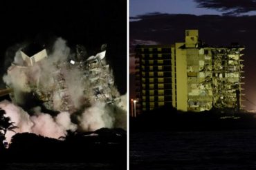 ¡IMPRESIONANTE! 9 impactantes imágenes que dejó la explosión controlada de lo que quedó del edificio que colapsó en Miami