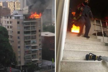 ¡LO ACTUAL! Un fuerte incendio se registró en PH del edificio Estoril Palace de Los Palos Grandes (+Videos)