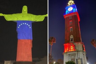 ¡LE MOSTRAMOS! Iluminaron con el tricolor nacional el Cristo Redentor de Brasil y monumentos de Buenos Aires en honor a la Independencia de Venezuela (+Fotos +video)