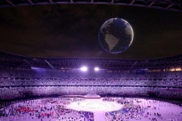 ¡IMPRESIONANTE! La impactante recreación del globo terráqueo con más de 1.800 drones que lució en la apertura de los Juegos Olímpicos Tokio 2020 (+Imágenes)