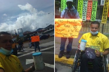 ¡DEPRIMENTE! Atletas en sillas de ruedas realizan «Operación Pote» para ir a las eliminatorias en Caracas de cara a los Juegos Paralímpicos de Tokyo 2020 (+Fotos)