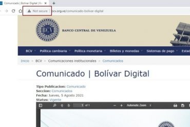 ¡ENTÉRESE! Critican al BCV por inseguridad en su web: “¿No pueden instalar un certificado de seguridad y van a poder con una moneda digital?”