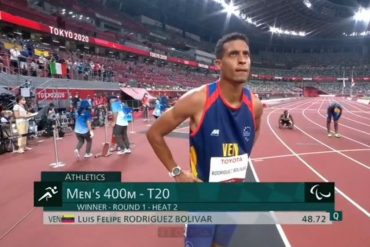 ¡TRIUNFANDO! El venezolano Luis Felipe Rodríguez avanzó a la gran final en los 400 metros T20 y competirá por su medalla en Tokio